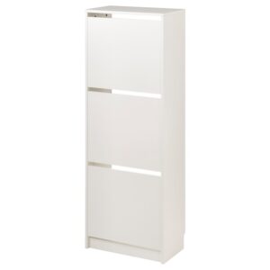 Shoe cabinet with 3 compartments, white
