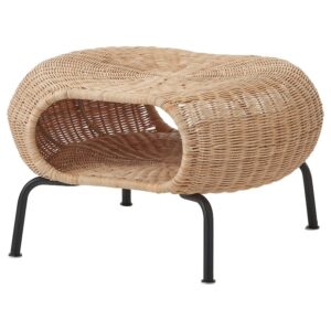 Footstool with storage, rattan