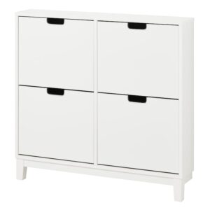 Shoe cabinet with 4 compartments, white
